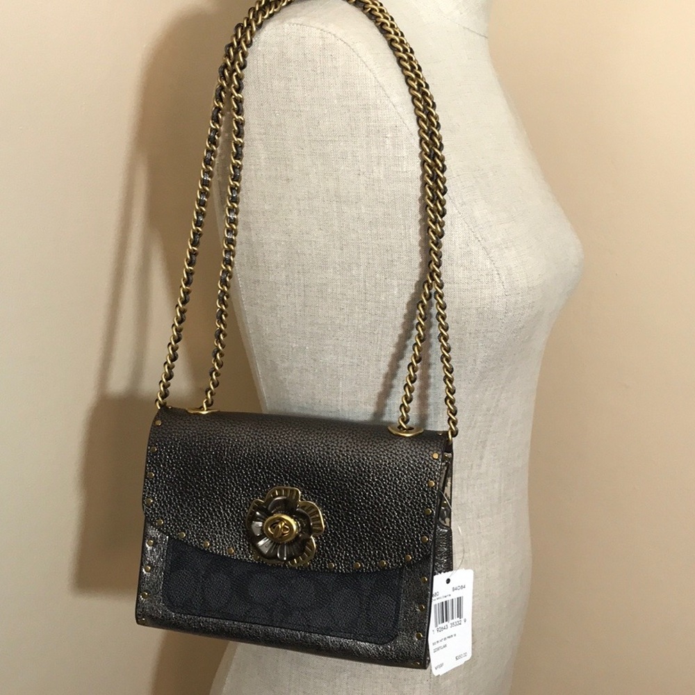 Coach Parker metallic snake detail rivets tea rose - Picture 6 of 8